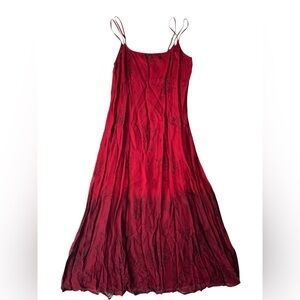 VINTAGE 90S REFLECTIONS BY SPIEGAL RED & BLACK OMBRE MAXI TANK DRESS GRUNGE 16